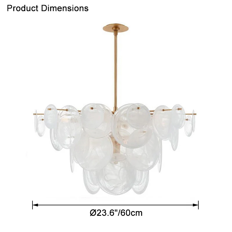 WOMO Textured Glass Disc Chandelier-WM2477 - Image 13