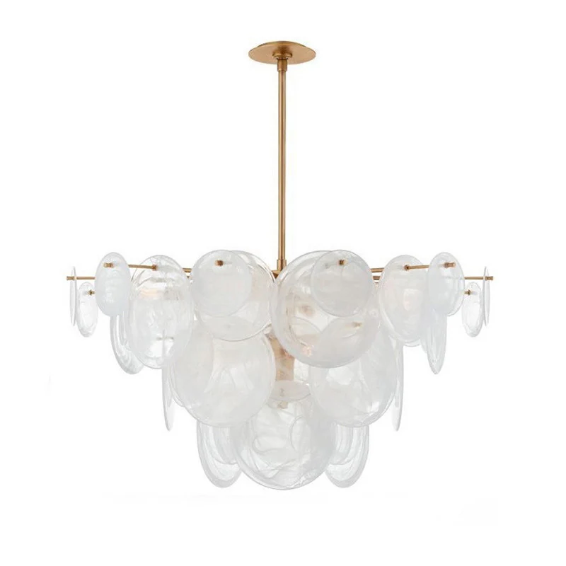 WOMO Textured Glass Disc Chandelier-WM2477 - Image 14