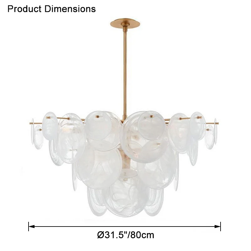 WOMO Textured Glass Disc Chandelier-WM2477 - Image 15