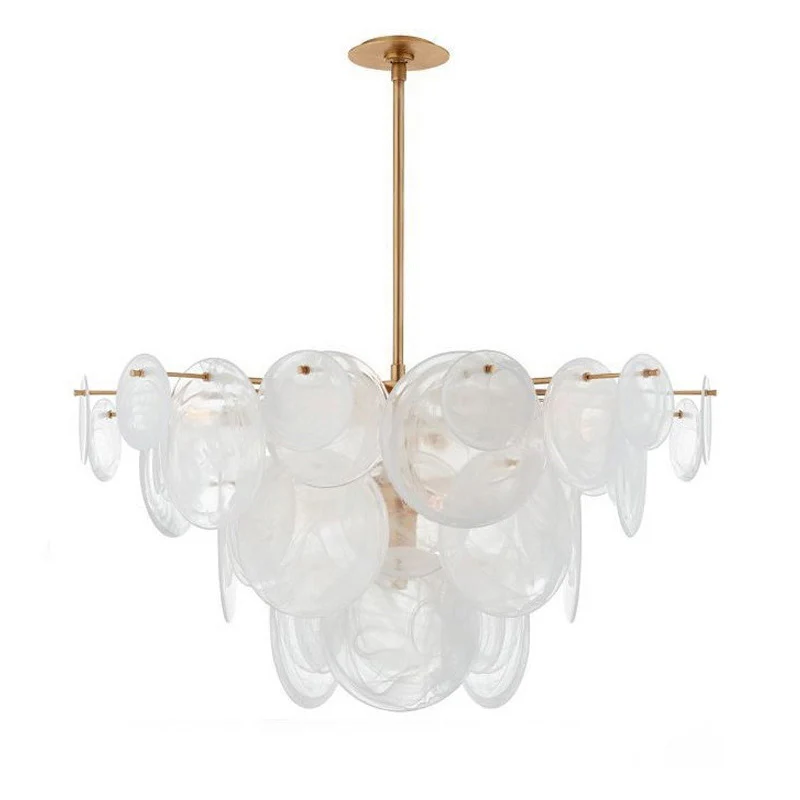 WOMO Textured Glass Disc Chandelier-WM2477 - Image 16
