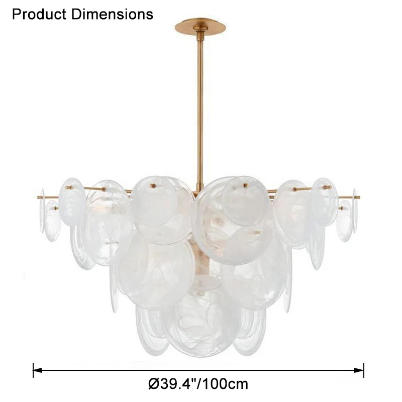 WOMO Textured Glass Disc Chandelier-WM2477 - Image 17