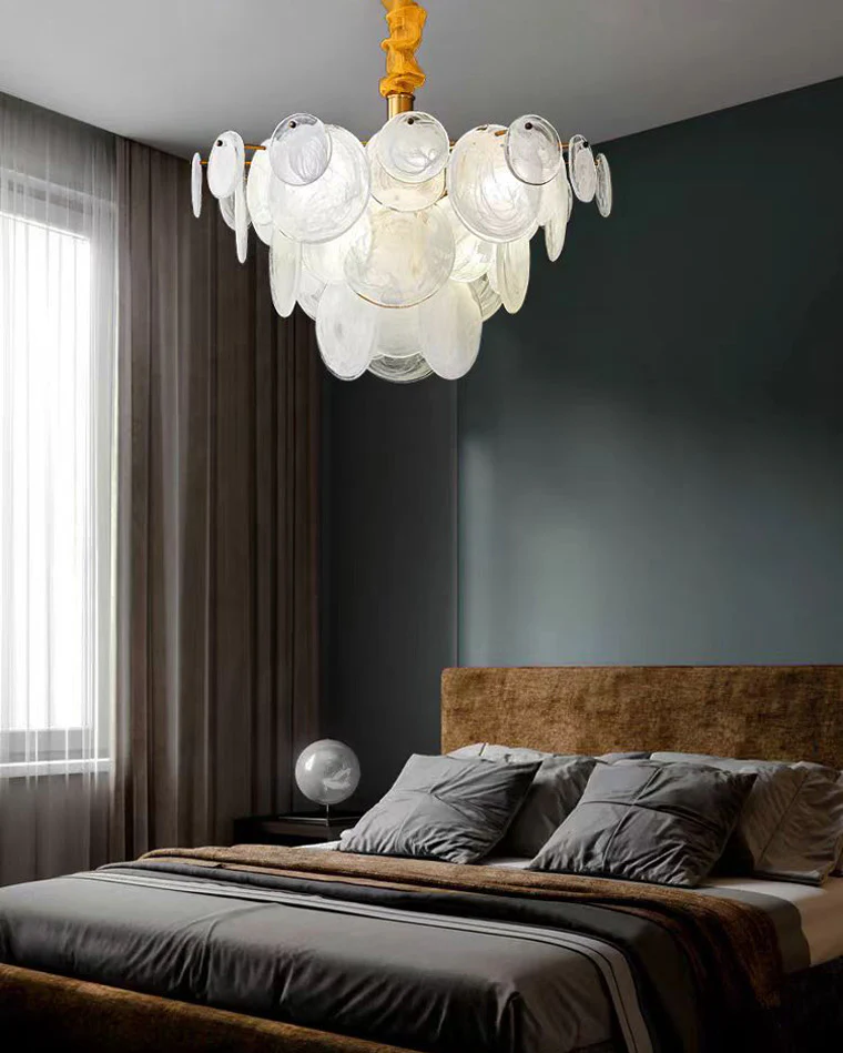 WOMO Textured Glass Disc Chandelier-WM2477 - Image 4