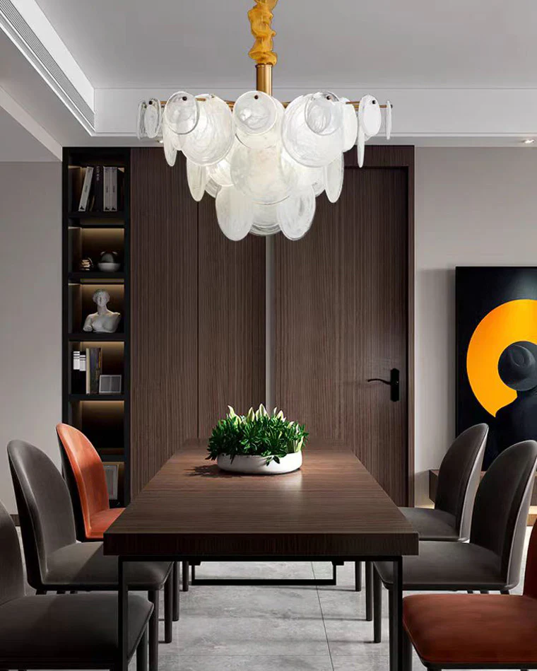 WOMO Textured Glass Disc Chandelier-WM2477 - Image 6