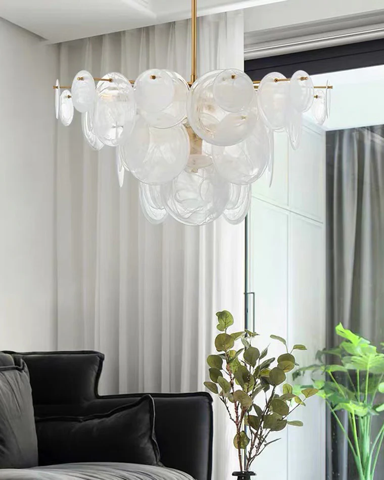 WOMO Textured Glass Disc Chandelier-WM2477 - Image 7