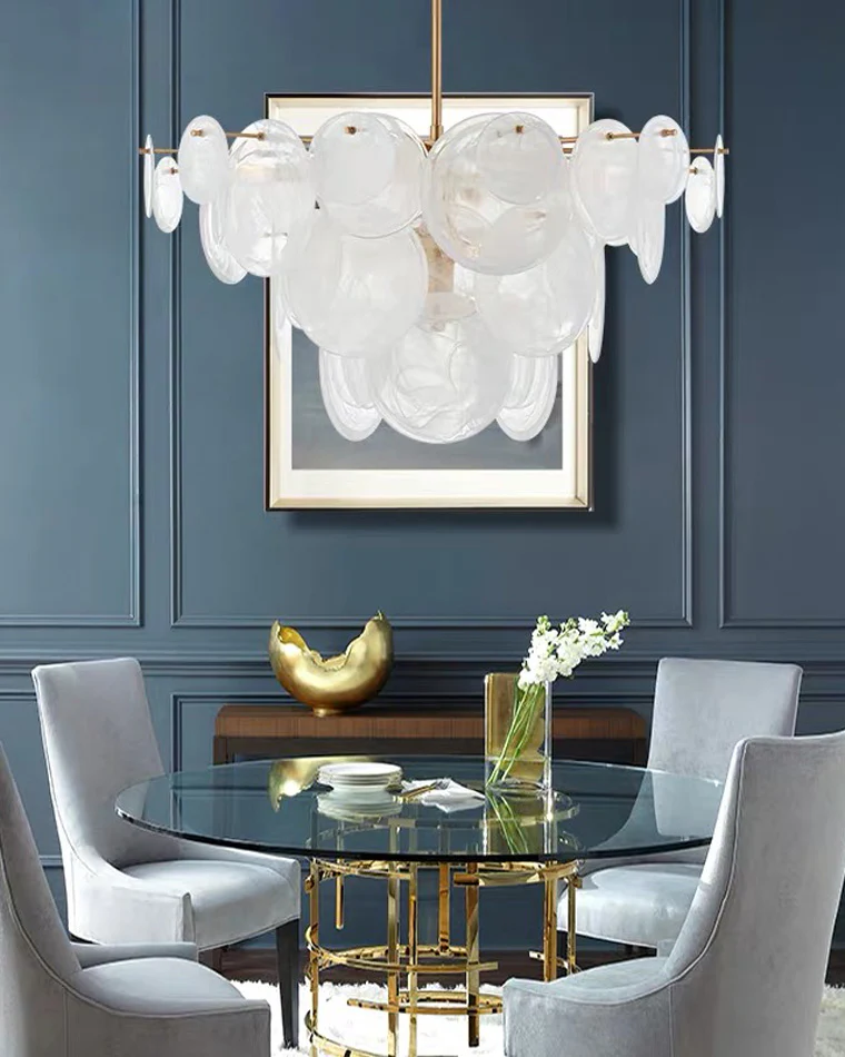 WOMO Textured Glass Disc Chandelier-WM2477 - Image 9