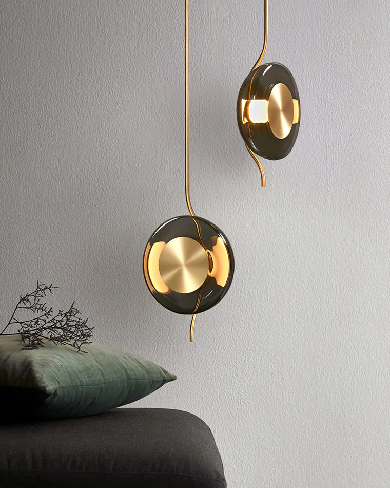 WOMO Pendulum Glass Disc Pendant Light-WM2501 - Image 7