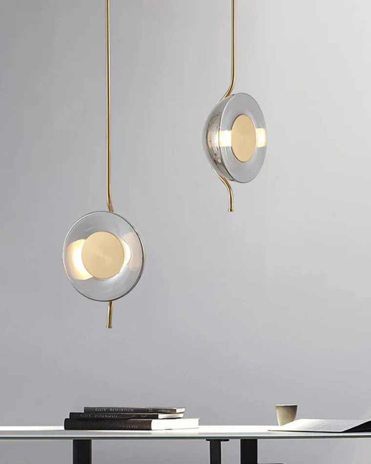 WOMO Pendulum Glass Disc Pendant Light-WM2501 - Image 9