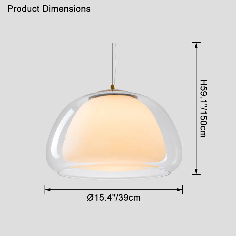 WOMO Glass Dome Pendant Light-WM2537 - Image 13