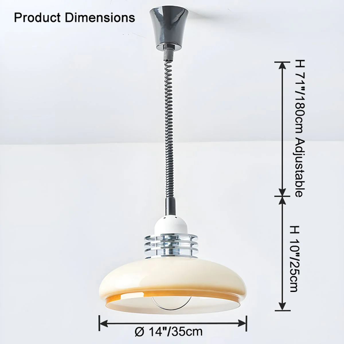 WOMO Glass Dome Pull down Pendant Light-WM2582 - Image 15