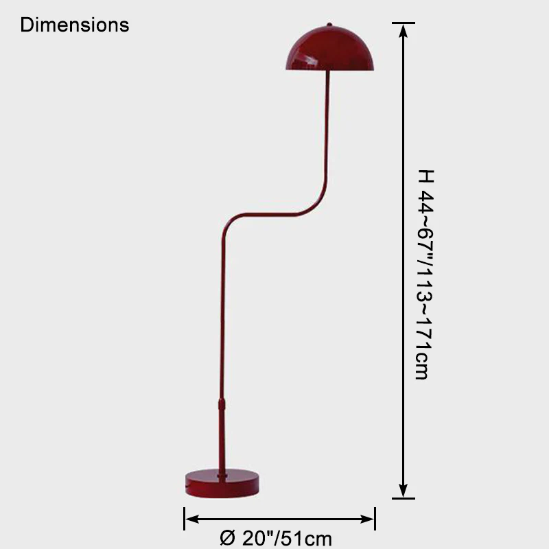 WOMO Dome Glass Telescoping Floor Lamp-WM7097 - Image 14