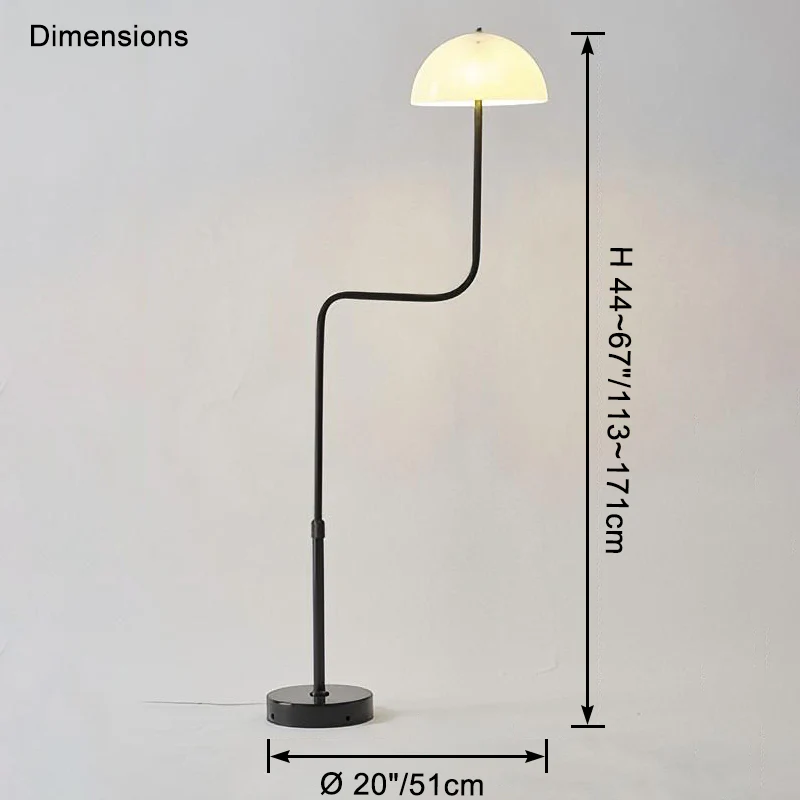 WOMO Dome Glass Telescoping Floor Lamp-WM7097 - Image 16