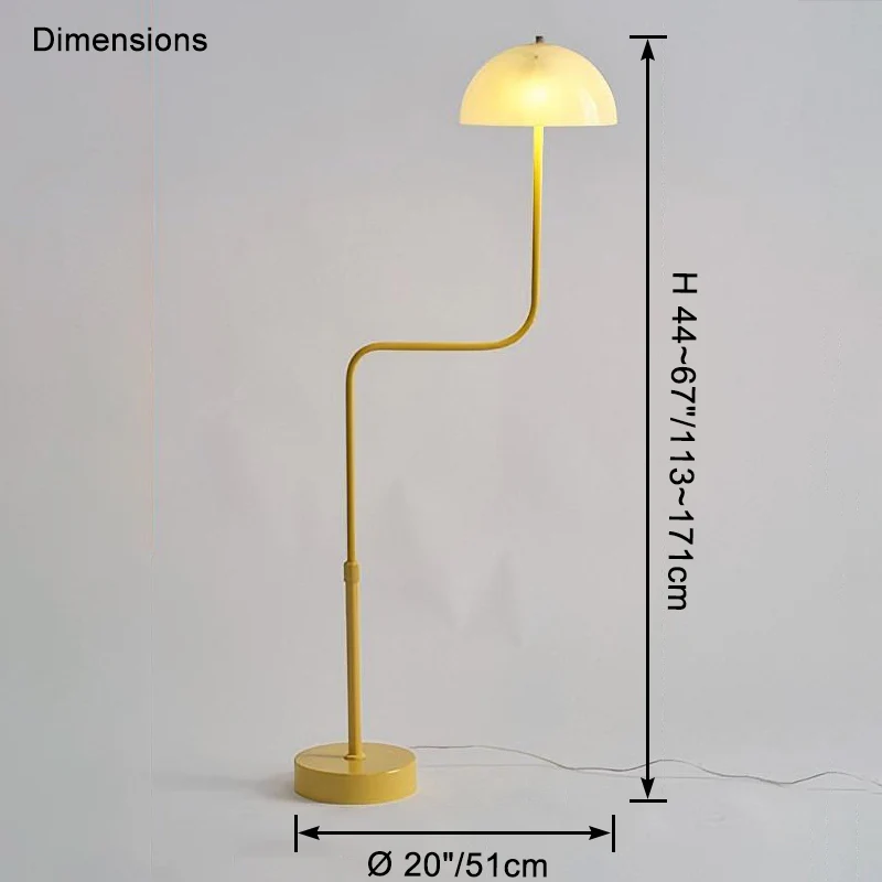 WOMO Dome Glass Telescoping Floor Lamp-WM7097 - Image 18