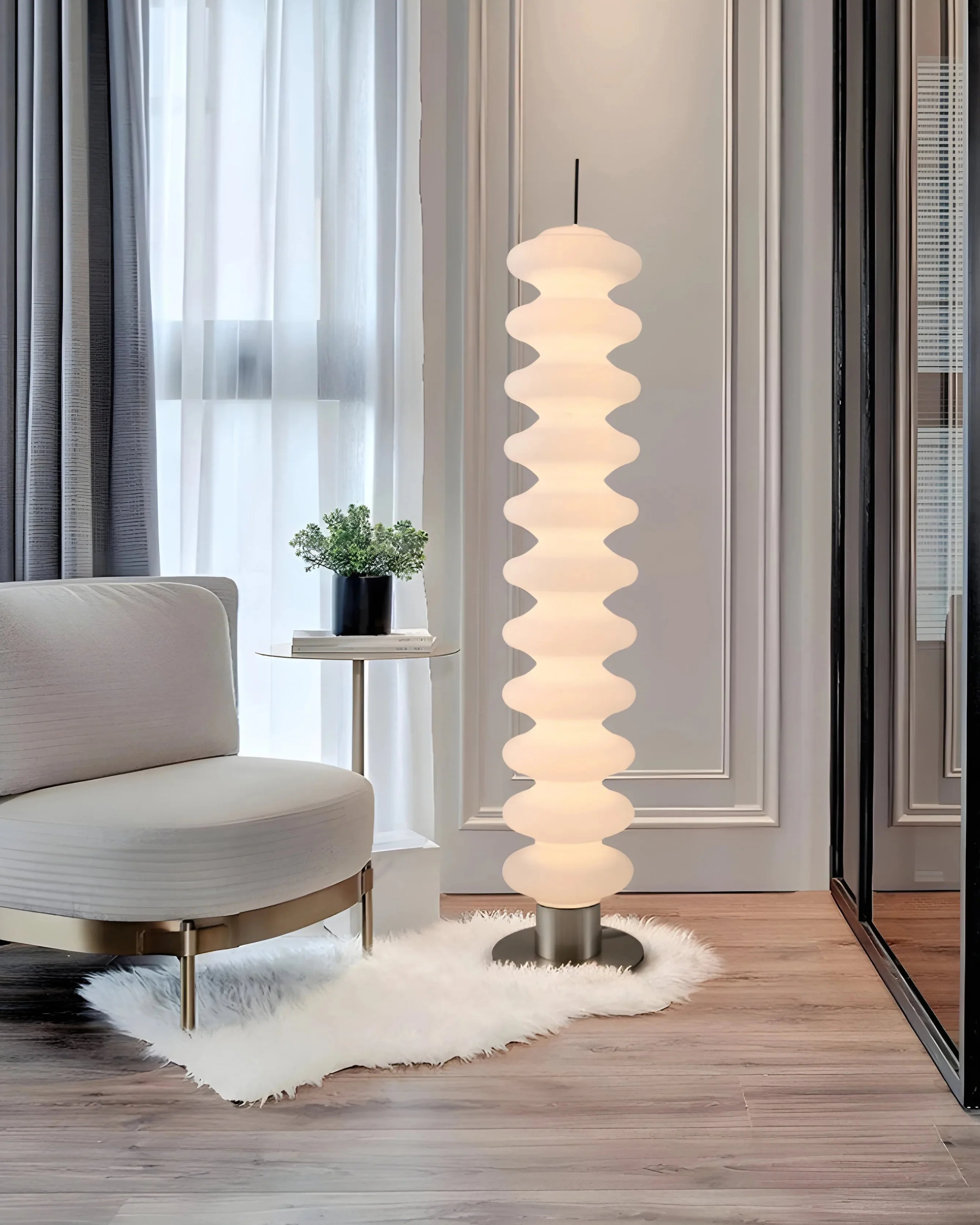 WOMO Stacked Glass Ball Floor Lamp-WM7127 - Image 2