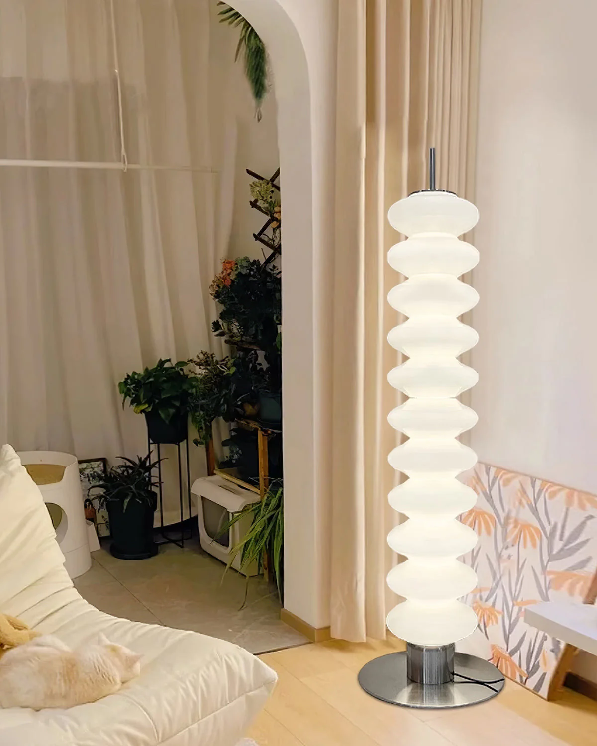 WOMO Stacked Glass Ball Floor Lamp-WM7127 - Image 4