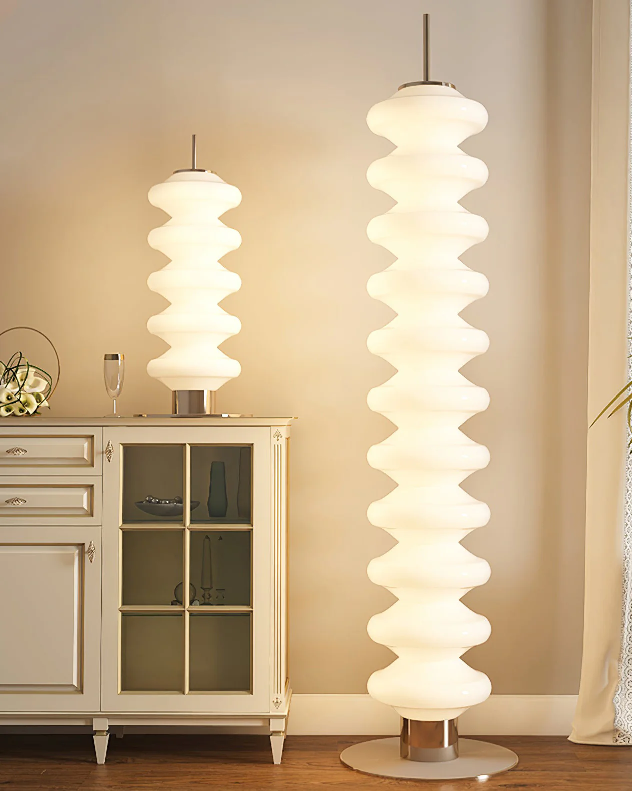 WOMO Stacked Glass Ball Floor Lamp-WM7127 - Image 6