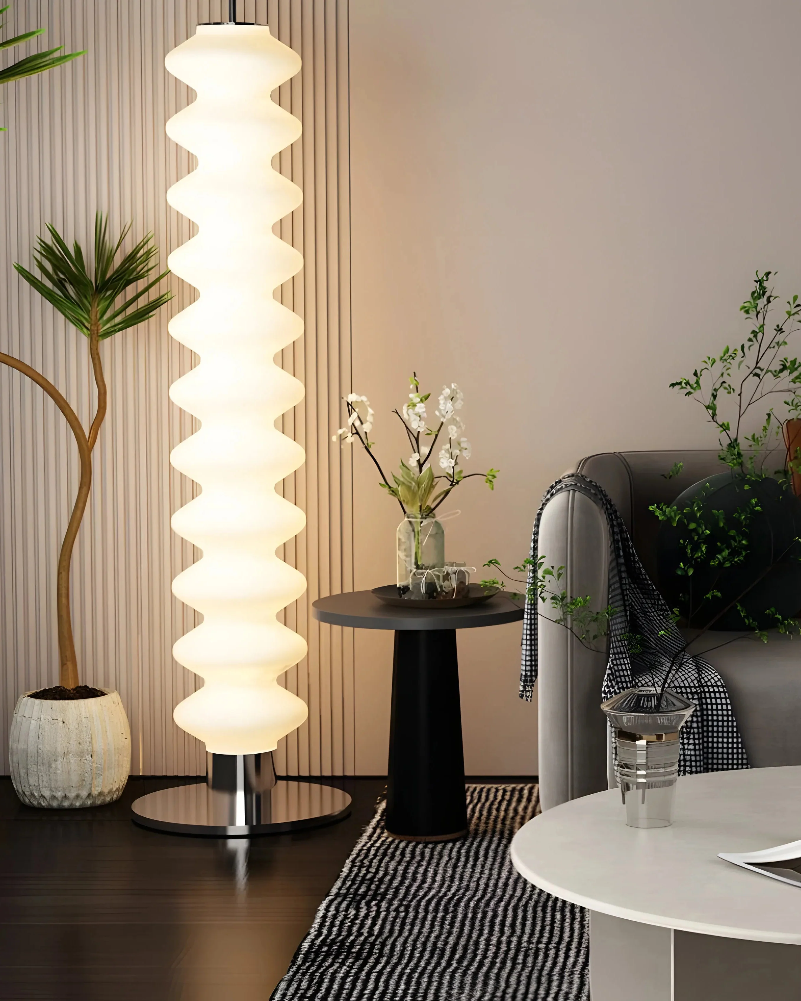 WOMO Stacked Glass Ball Floor Lamp-WM7127 - Image 8