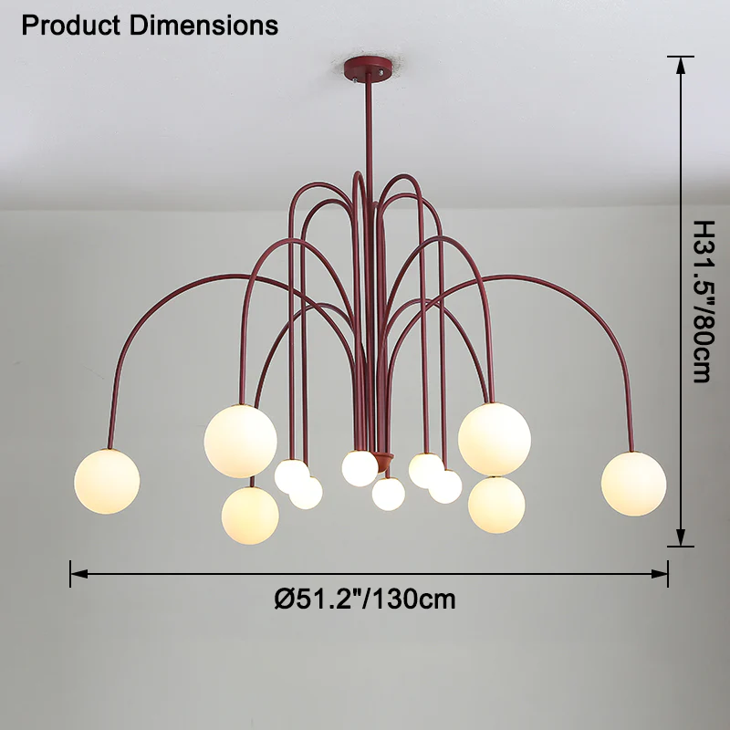 WOMO Glass Globe Arm Chandelier-WM2522 - Image 54