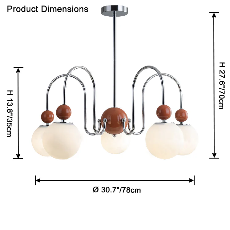 WOMO Glass Globe Arm Chandelier-WM2617 - Image 14