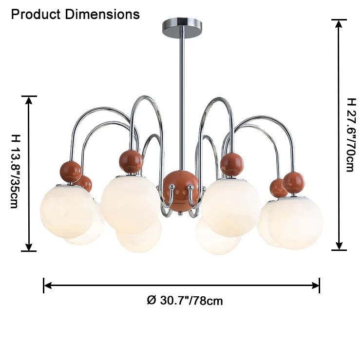 WOMO Glass Globe Arm Chandelier-WM2617 - Image 16