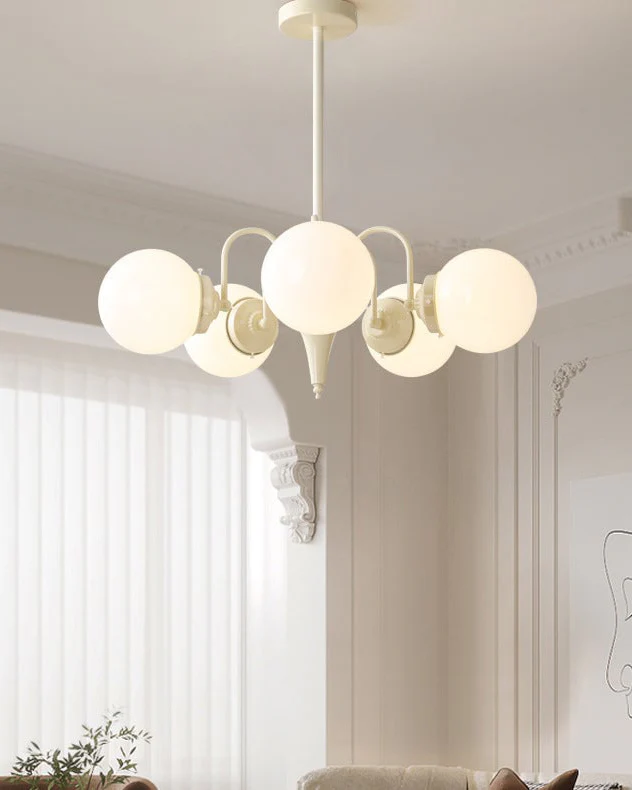 WOMO White Glass Globe Arm Chandelier-WM2624 - Image 8