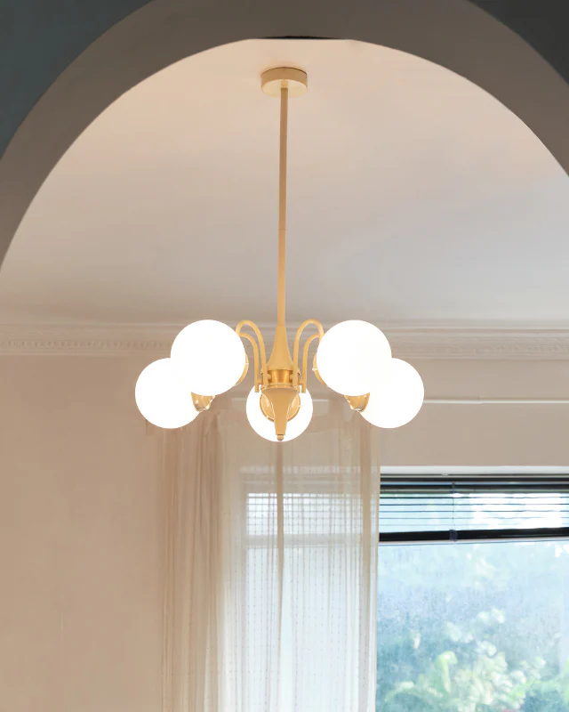 WOMO White Glass Globe Arm Chandelier-WM2624 - Image 9
