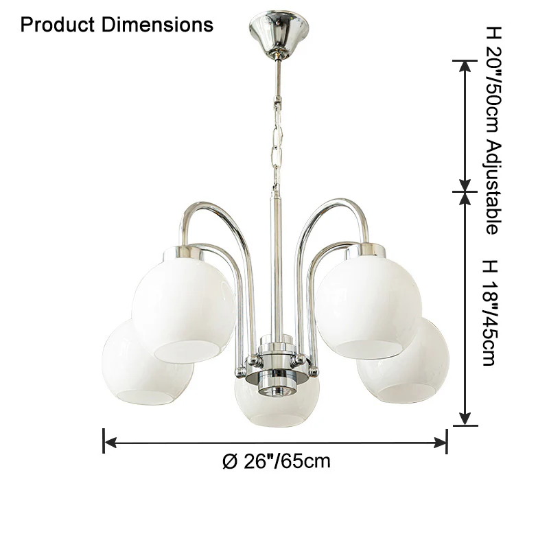 WOMO Glass Globe Arm Chandelier-WM2718 - Image 24