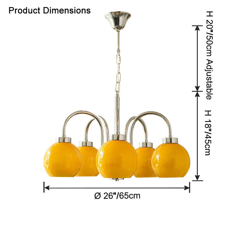 WOMO Glass Globe Arm Chandelier-WM2718 - Image 26