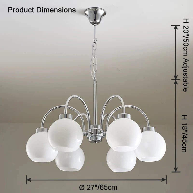 WOMO Glass Globe Arm Chandelier-WM2718 - Image 28