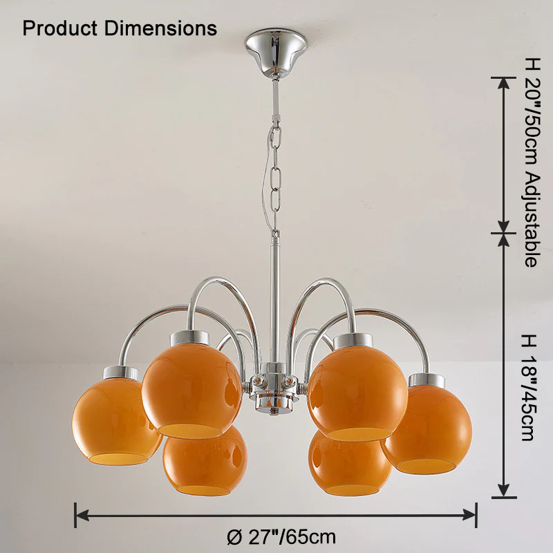 WOMO Glass Globe Arm Chandelier-WM2718 - Image 30