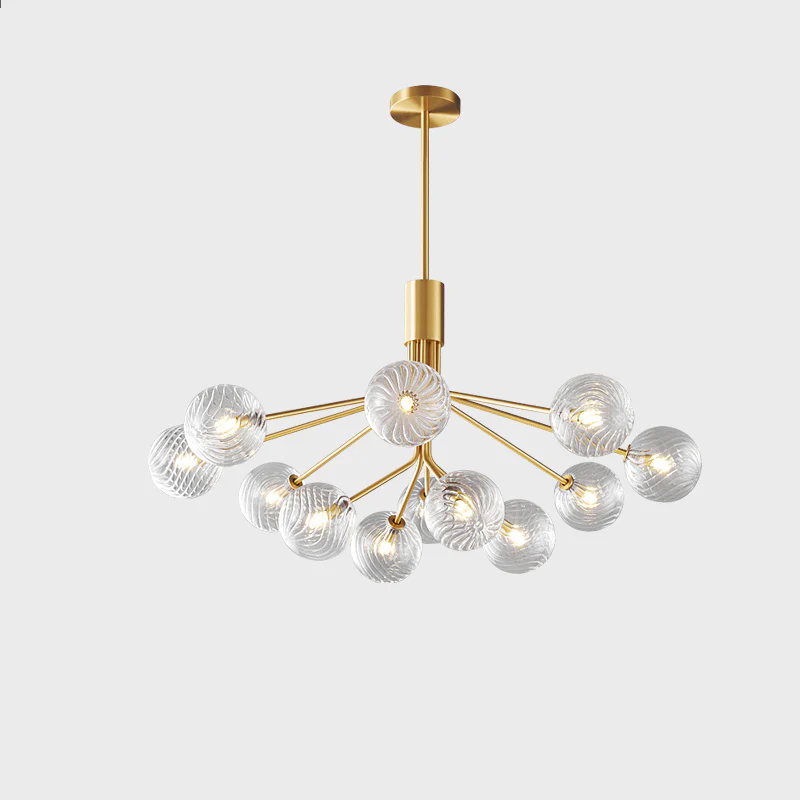 WOMO Glass Globe Brass Chandelier-WM2372 - Image 15