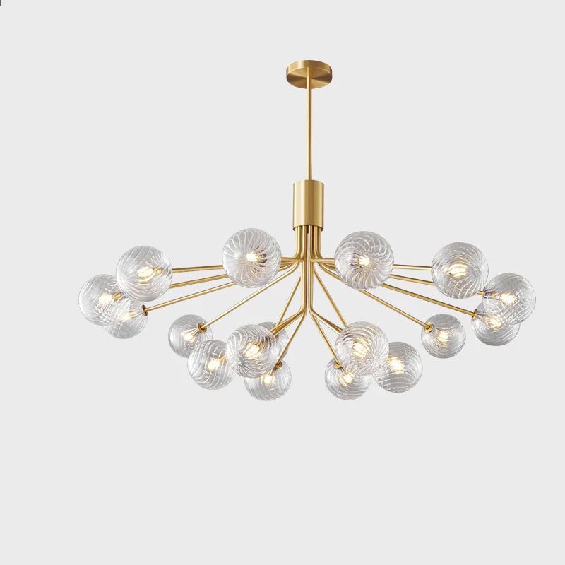 WOMO Glass Globe Brass Chandelier-WM2372 - Image 17