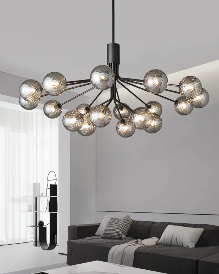 WOMO Glass Globe Brass Chandelier-WM2372 - Image 3