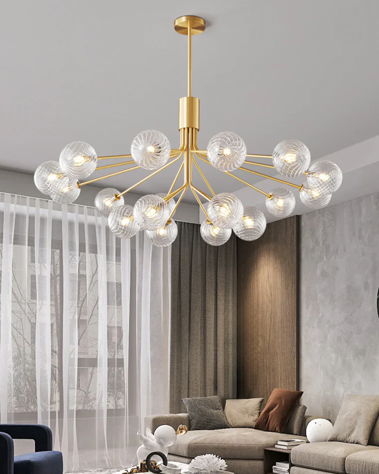WOMO Glass Globe Brass Chandelier-WM2372 - Image 5