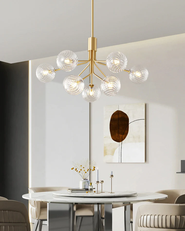 WOMO Glass Globe Brass Chandelier-WM2372 - Image 6