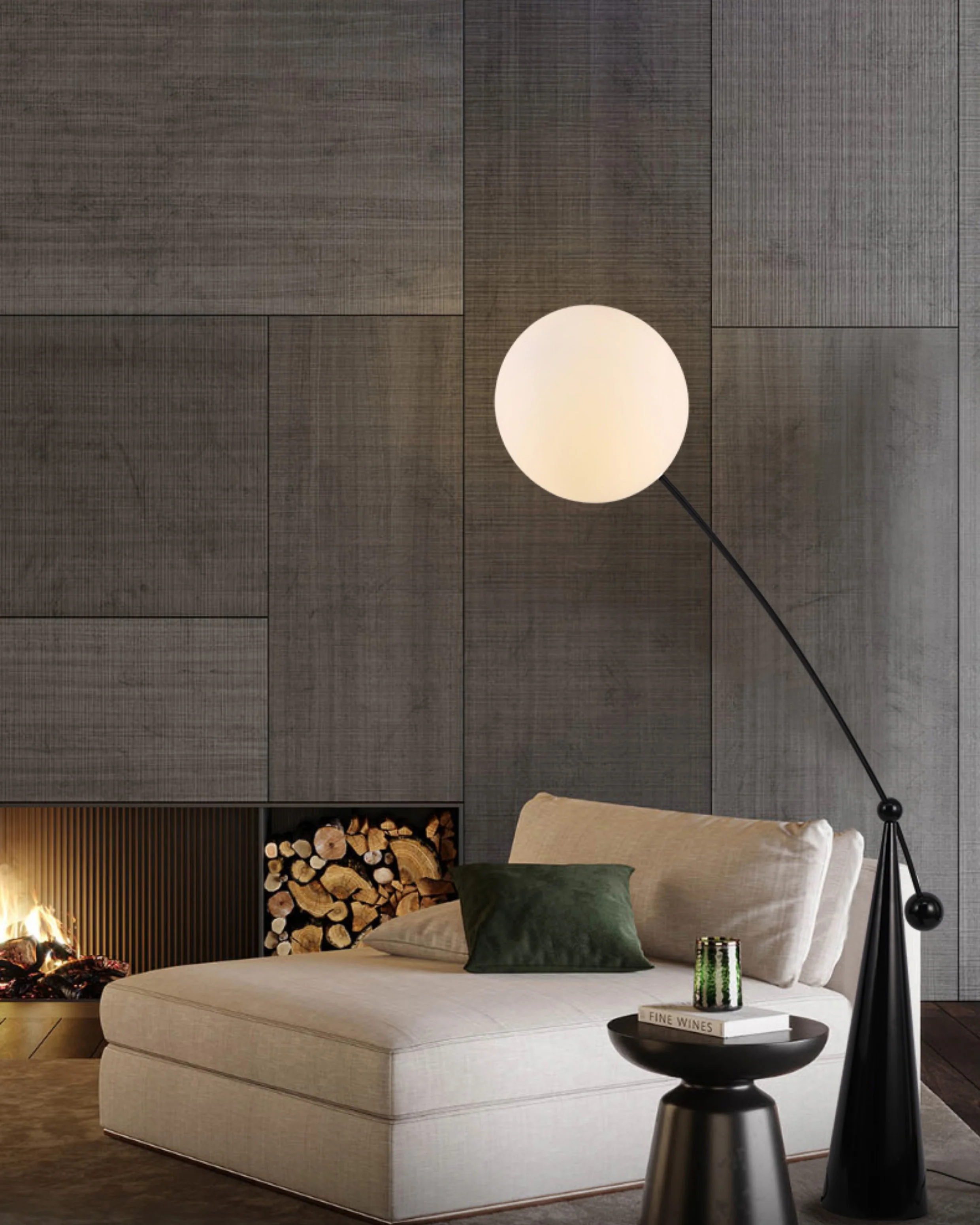 WOMO Glass Globe Cantilever Floor Lamp-WM7129 - Image 5