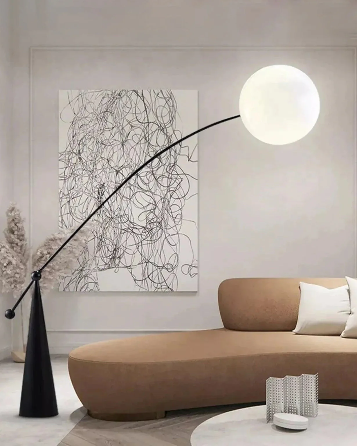WOMO Glass Globe Cantilever Floor Lamp-WM7129 - Image 6