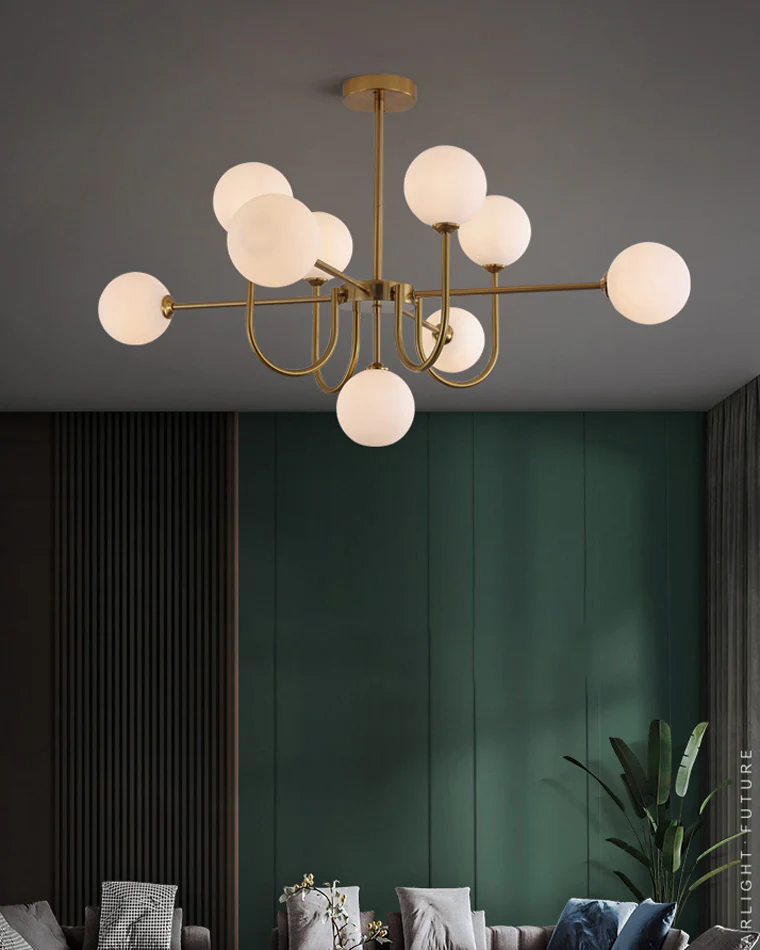 WOMO Glass Globe Brass Arm Chandelier-WM2255 - Image 15