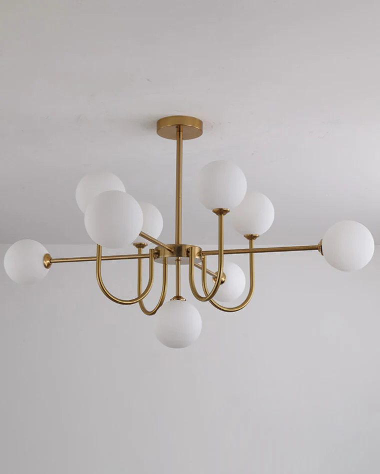 WOMO Glass Globe Brass Arm Chandelier-WM2255 - Image 37