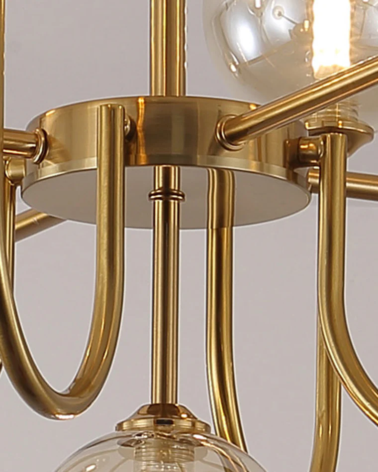 WOMO Glass Globe Brass Arm Chandelier-WM2255 - Image 38