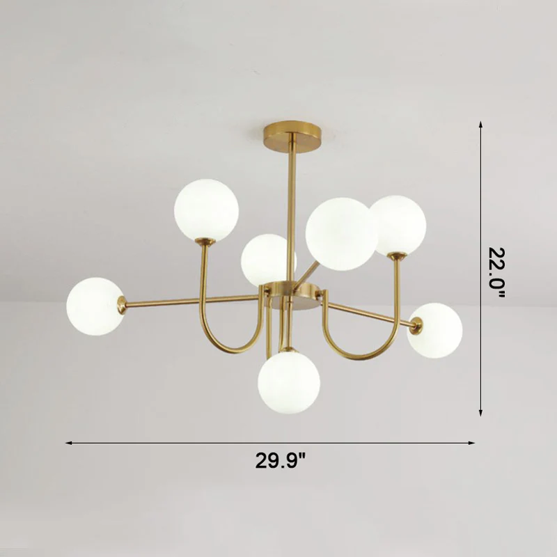 WOMO Glass Globe Brass Arm Chandelier-WM2255 - Image 48