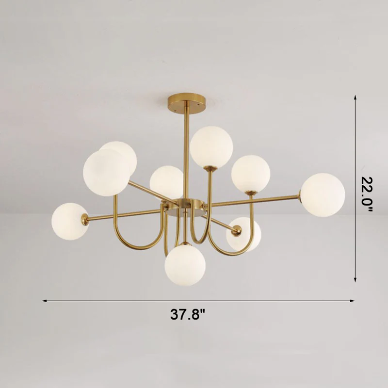 WOMO Glass Globe Brass Arm Chandelier-WM2255 - Image 54
