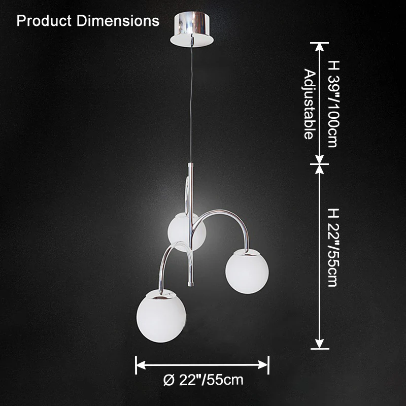 WOMO Glass Globe Arm Chandelier-WM2700 - Image 14