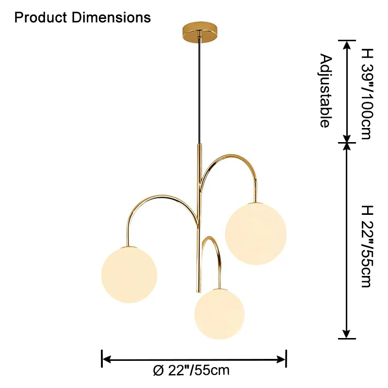 WOMO Glass Globe Arm Chandelier-WM2700 - Image 16