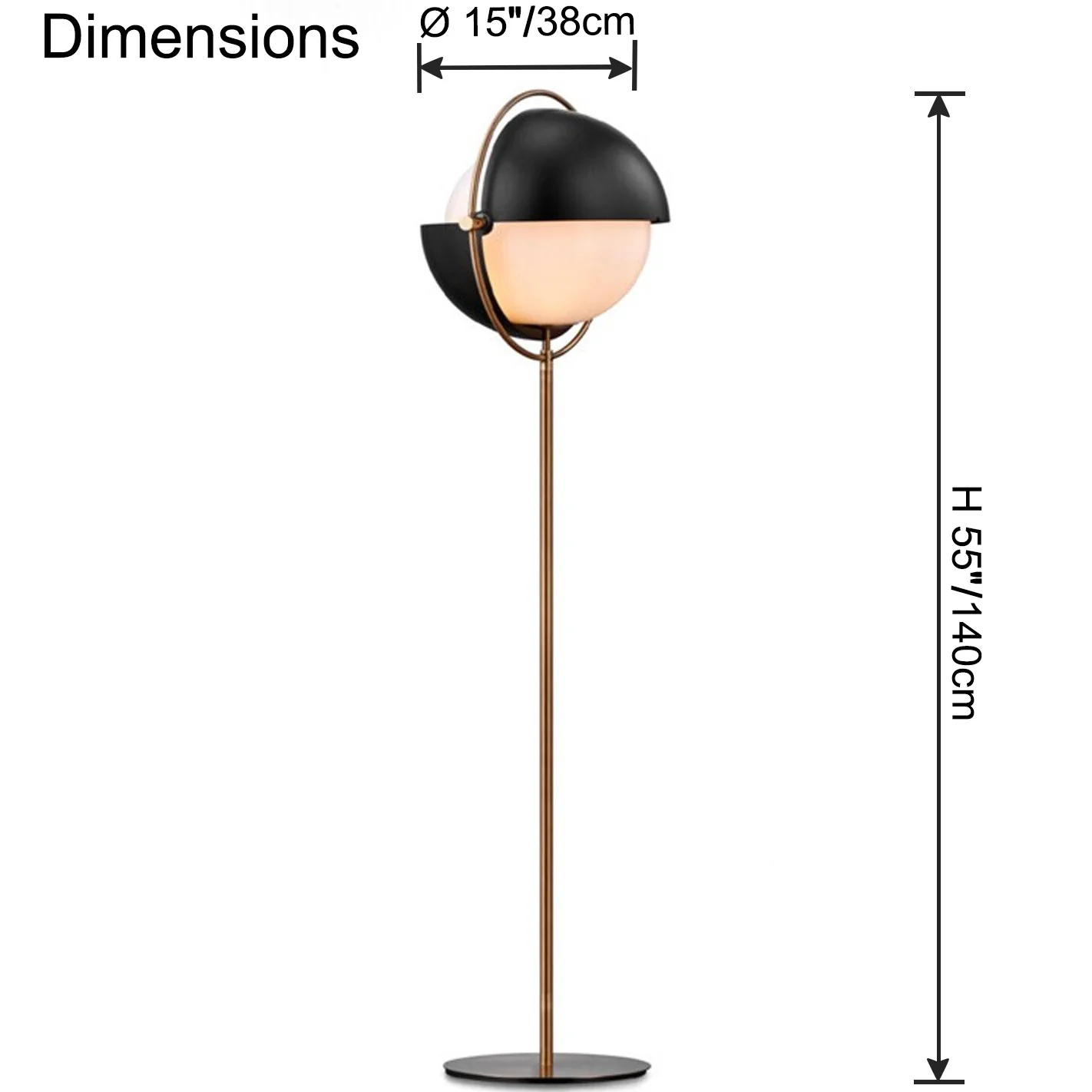 WOMO Glass Globe Floor Lamp-WM7134 - Image 7