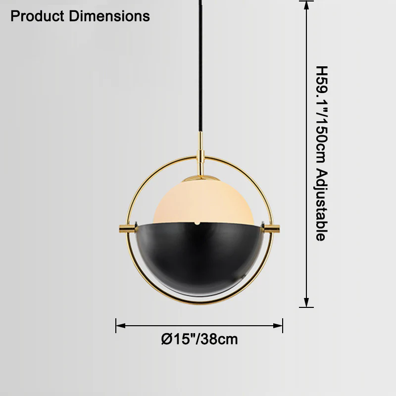 WOMO Adjustable Glass Globe Pendant Light-WM2563 - Image 23