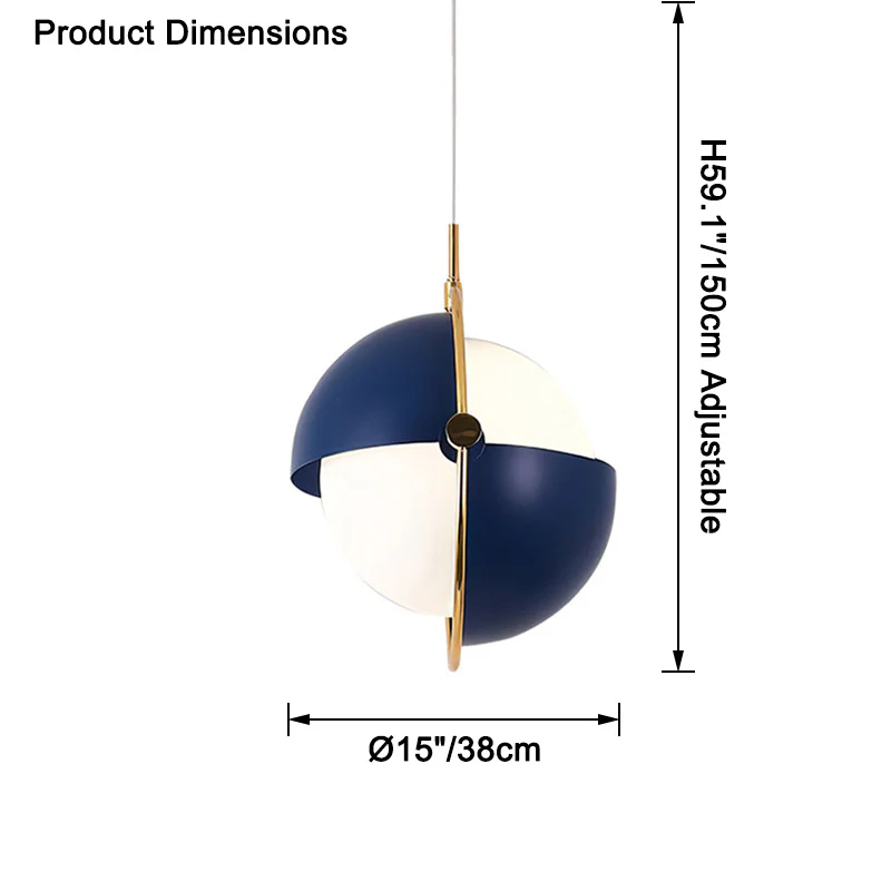 WOMO Adjustable Glass Globe Pendant Light-WM2563 - Image 27