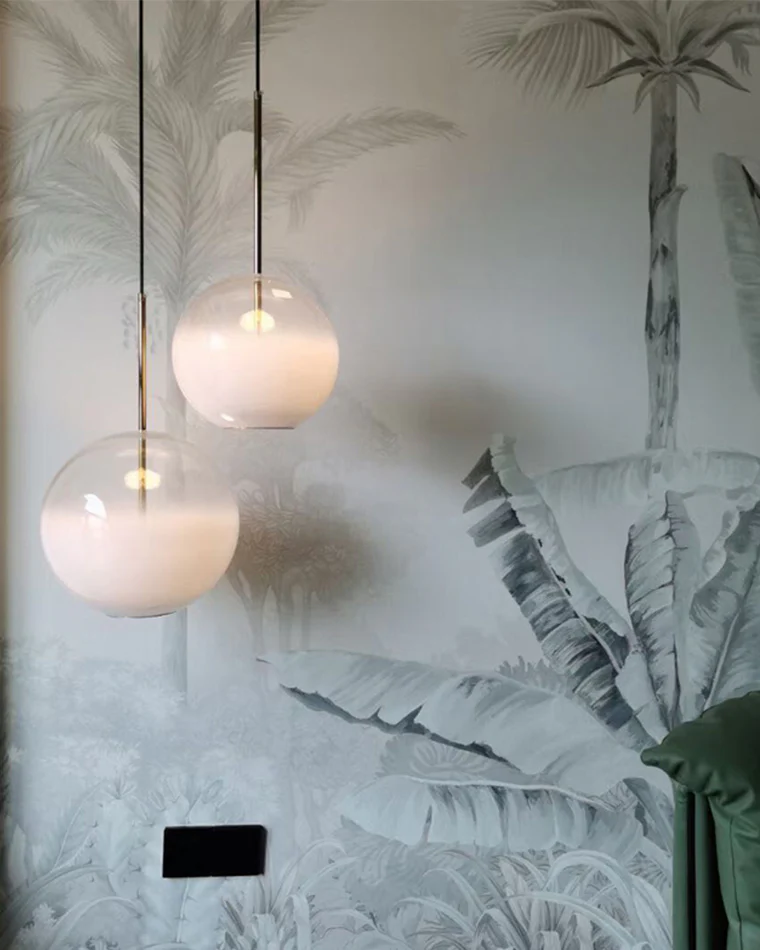 WOMO Milk Glass Globe Pendant Light-WM2674 - Image 9