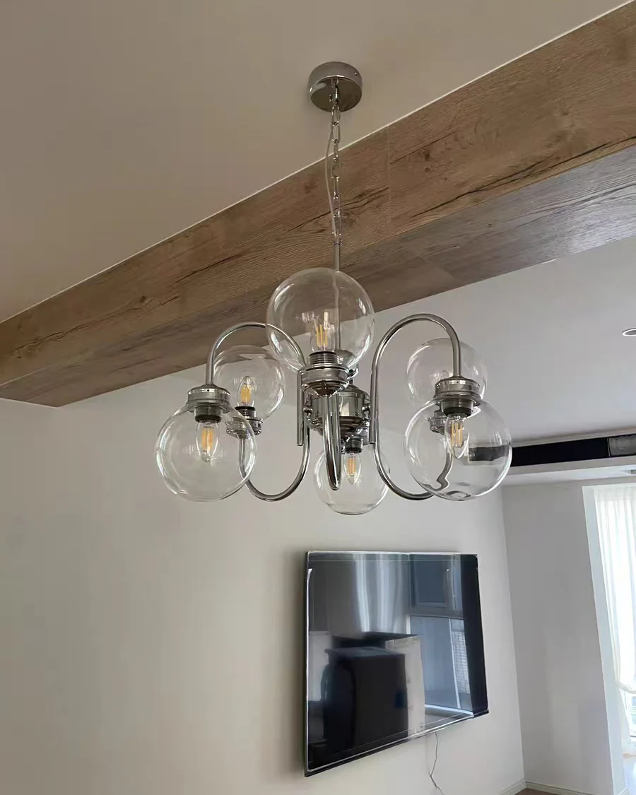 WOMO Glass Globe Pendant Light-WM3073 - Image 3