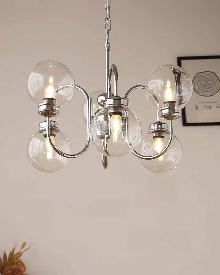 WOMO Glass Globe Pendant Light-WM3073 - Image 6