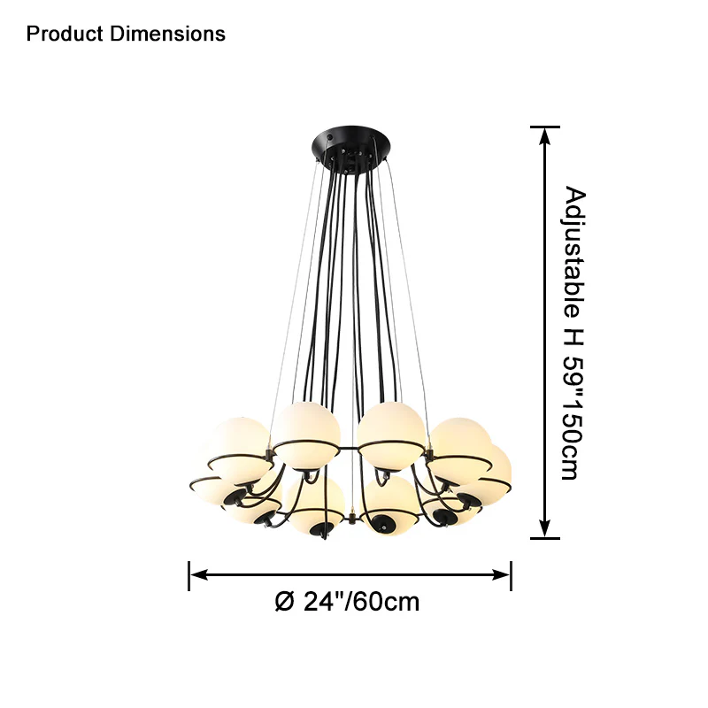 WOMO Glass Globe Round Chandelier-WM2623 - Image 11